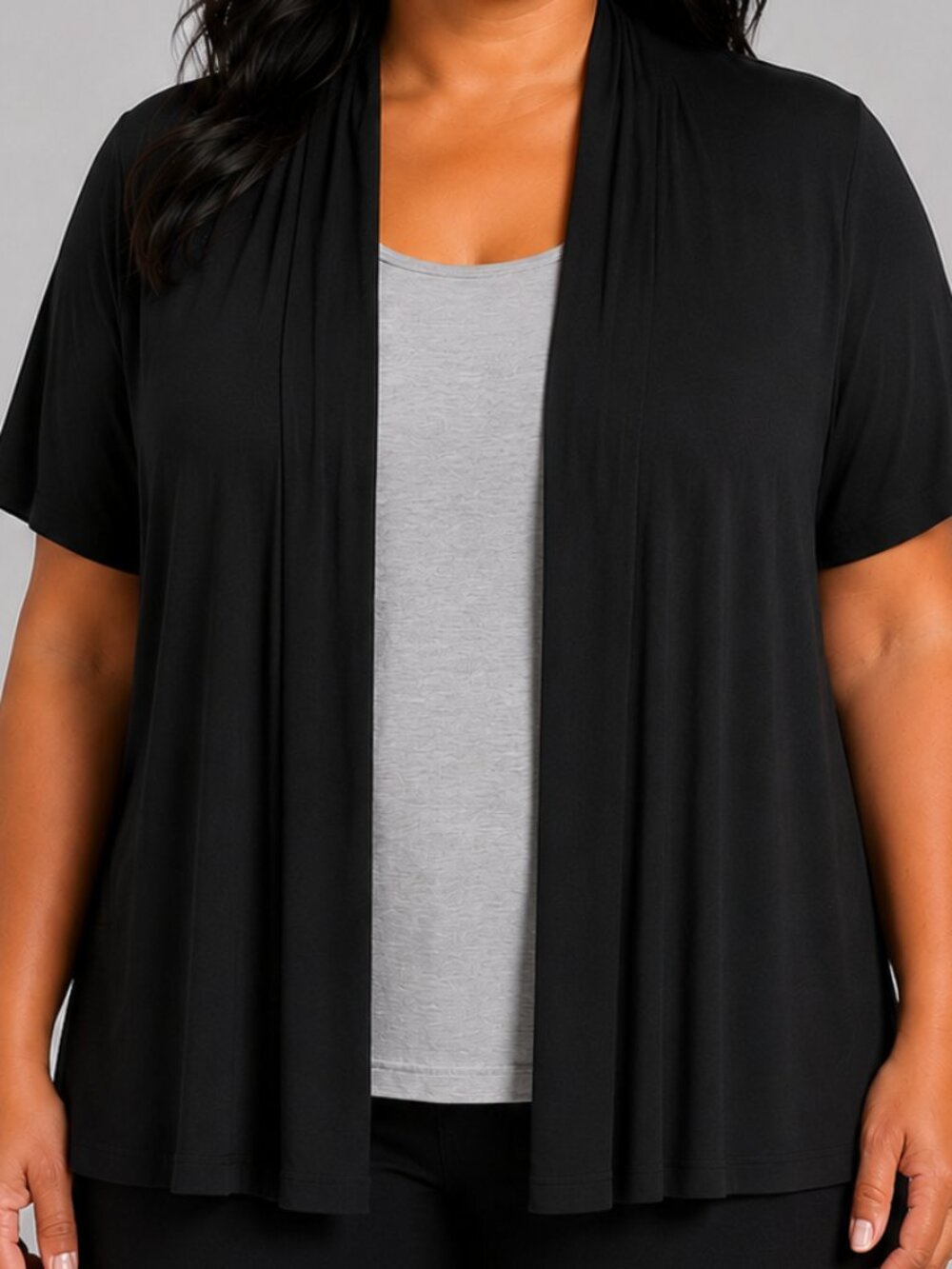 🩵Lane Bryant Modal Black Open Front Cardigan Size 16